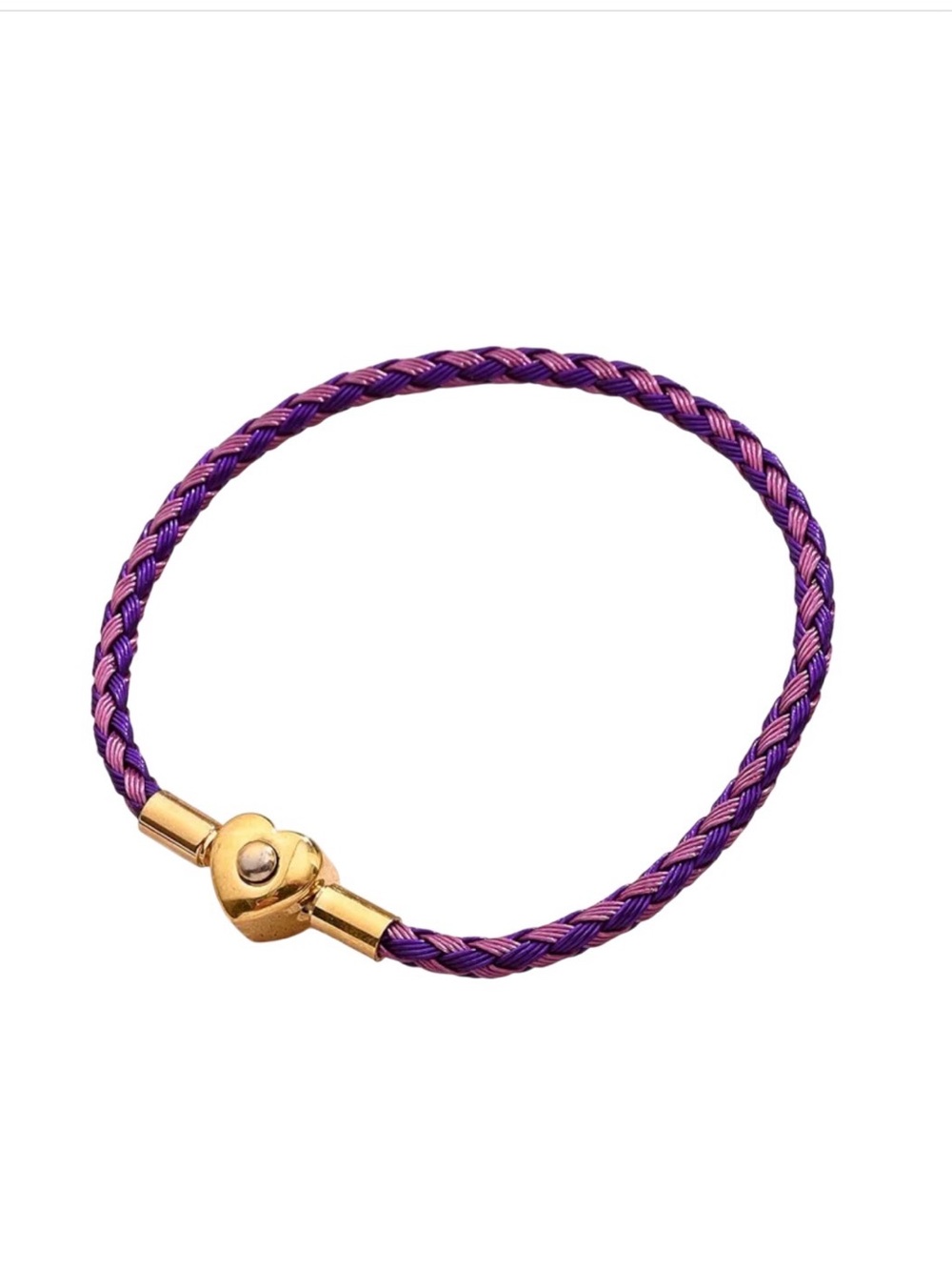 Braided Cord Bracelet with Heart Clasp NWT 18KT Gold Plated BUY NOW PRICE